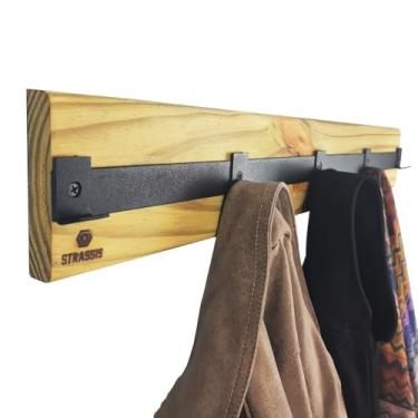 Imagem de Cabideiro Strassis Design SD-5010 60 Metal e Madeira Cor: Preto