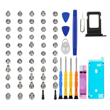 Imagem de DARYCOM Repair Conjunto completo de parafusos 55 peças para iPhone 12 mini kit de ferramentas de reparo de 5,4 polegadas, 4 chaves de fenda, mapa de localização, 3 abridores de ferramentas, 1 adesivo
