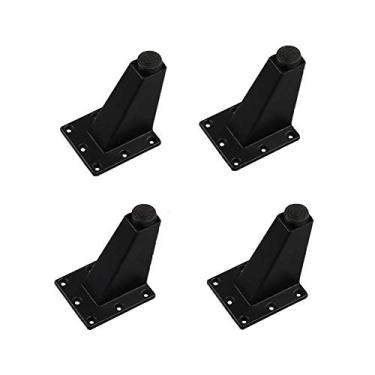Imagem de Hovico Conjunto de 4 pernas de móveis de metal, pernas de sofá pretas foscas, 8 cm, pernas de sofá de metal modernas, pés de apoio de móveis, pernas de substituição para sofá, cadeira otomana, mesa de armário (3,2)