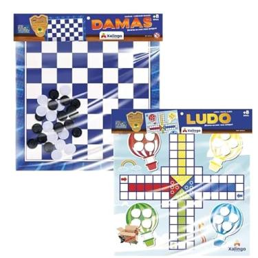 Imagem de Brinquedo Educativo Em Madeira Jogos Tradicionais De Tabuleiro Damas E Ludo