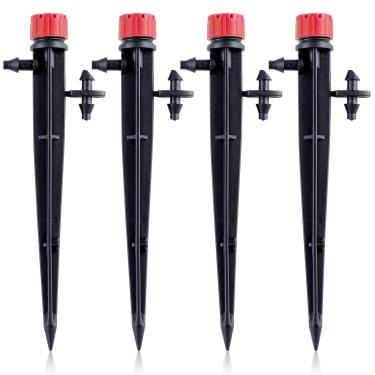 Imagem de Kalolary Gotejador de irrigação de 1/10.2 cm, 20 peças, micro spray ajustável, 360 graus, 8 furos, fluxo de água, irrigação, gotejador, microaspersor, peças do sistema de gotejamento para jardim,