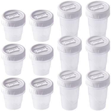 Imagem de Kit porta temperos/condimentos rosca 12 peças branco 6 x 65ml e 6 x 90ml Plasutil