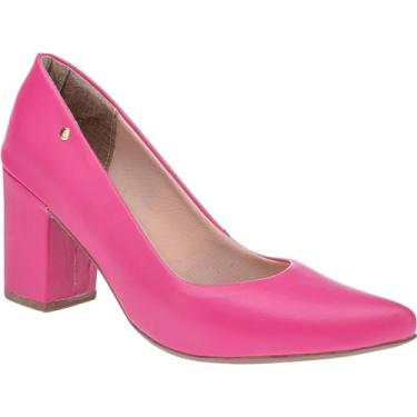 Imagem de Sapato Feminino Scarpin Bico Fino Retro Diversas Cores Conforto Salto Alto 8cm Macio Lóris Shoes 9484 (Pink, BR, Adulto, Numérico, 40)