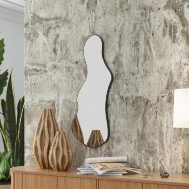 Imagem de Espelho Decorativo Orgânico 90cm Preto Fosco Dalla Costa