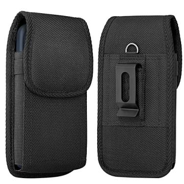 Imagem de NUVAVO Capa para iPhone 12 Pro Max, 11 Pro Max Coldre, iPhone Xs Max Belt Case, iPhone 8 Plus 7 Plus 6s Plus Capa de cinto de nylon com clipe para cinto (serve para grandes iPhones com capas)