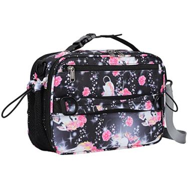 Imagem de Maelstrom Lancheira infantil isolada, flor unicórnio preto, 7L