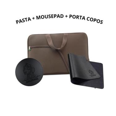 Imagem de Kit Pasta Case Capa Para Guardar Notebook + MousePad Gamer Preto 25x20