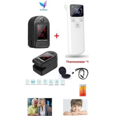 Imagem de Kit Termômetro  Digital Infravermelho Testa + Oxímetro Oled Dedo/Pulso