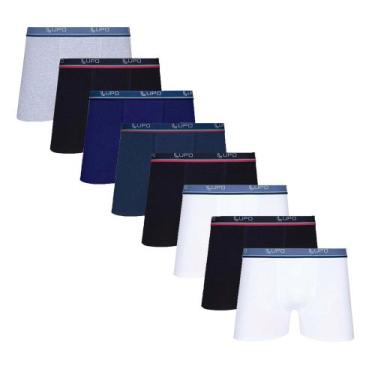 Imagem de Kit 8 Cuecas Box Boxer Lupo de Algodão Sortidas, Sortido, P