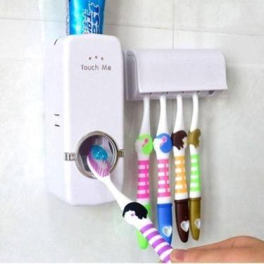 Imagem de Dispenser Automático Pasta De Dente Suporte Escovas Banheiro - Cn Spim