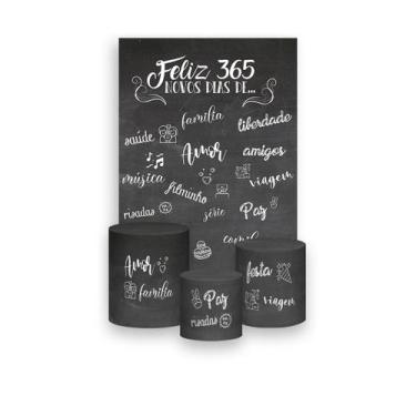 Imagem de Painel De Festa Vertical 1,50 x 2,20 + Trio De Capas Cilindro - Ano No