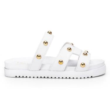 Imagem de Sandália Feminina Designer Bolinha Brilho Delicada Luxo Estilosa Confo
