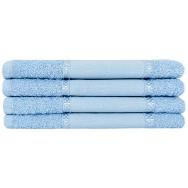 Imagem de Kit 12 Toalhas De Lavabo Pintar Bordar Ponto Russo Perfeito Estilo, Az