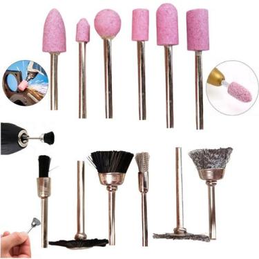 Imagem de Jogo Ponta Montada C/Escovas 1/8Pol Micro Retifica Compatível Dremel B