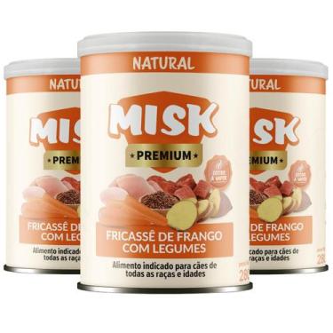 Imagem de Kit 3 Ração Úmida Natural Misk Cães Fricassê Frango Legumes