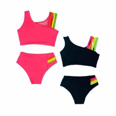 Imagem de Biquíni De Menina Moda Praia Verão Infantil E Juvenil Kit 2 Peças - AK
