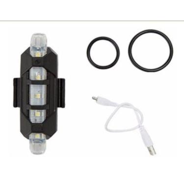 Imagem de Lanterna Farol Sinalizador Recarregável Usb Bike Led Branco - Cl
