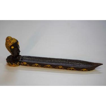 Imagem de Incensário Buda Canoa Porta Incenso Em Resina Prosperidade - acaryart,