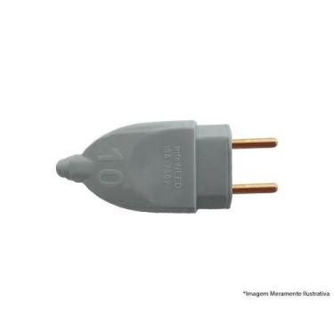 Imagem de Plug Chato Macho Prensa Cabo Cz Tita 2P 10A 062233 - INTERNEED
