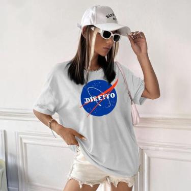 Imagem de Camisa Camiseta Feminina Estampada Nasa Direito 100% Algodão Fio 30.1 