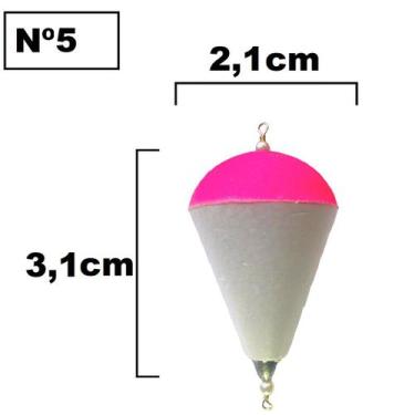 Imagem de Kit 5 Boia de Arremesso para Pesca em Isopor Nº4 Até Nº14 Pescaria Lam