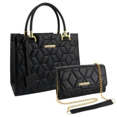 Imagem de Bolsa Feminina Transversal Tote Casual + Bolsa Carteira Kit - Selfie S