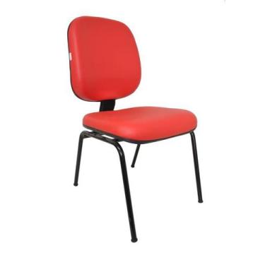 Imagem de Cadeira Fixa Diretor Fire sem Braço - Maiart, Vermelho, Couro Sintetic