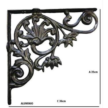 Imagem de Kit 4 Cantoneira Mão Francesa De Aluminio  35x37 - Funditex