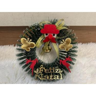 Imagem de Guirlanda De Porta Enfeite Natal Decoração Papai Noel 16 Cm - princesa
