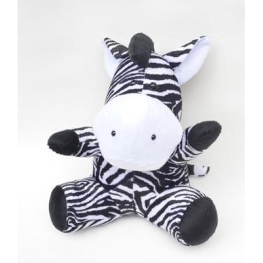 Imagem de Zebra de pelúcia animal de safári floresta selva bichinho com 30 cm - 