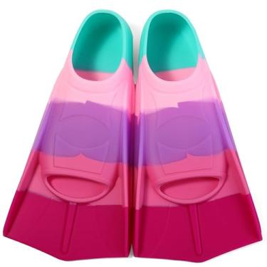 Imagem de Azuunye Barbatanas de natação infantis, nadadeiras curtas, jovens, natação, crianças, para piscina, colo de natação, treinamento para crianças, meninas, meninos, PP - Pequeno