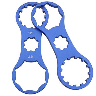 Imagem de MTQY 2 peças de ferramenta de reparo de garfo dianteiro de bicicleta 99 x 35 x 4 mm azul para SR Suntour XCR/XCM/XCT/RST MTB Suspensão Tampa Garfos Removendo e Instalando Chave