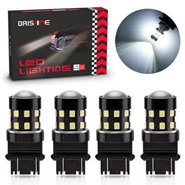Imagem de BRISHINE Pacote com 4 chipsets de LED 3157 3156 3057 3057 3056 3157K 6000K Xenon Branco 24-SMD LED com projetor para luzes reversas, luzes de estacionamento, luzes diurnas