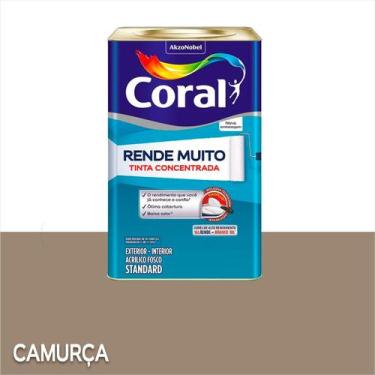 Imagem de Tinta Acrílica Coral Rende Muito Standard Fosco 16L, Camurça