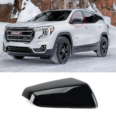 Imagem de Tampa do espelho externo do lado direito do passageiro acabamento da tampa do espelho retrovisor adequado para Chevrolet Equinox e GMC Terrain 23406416 (preto brilhante)