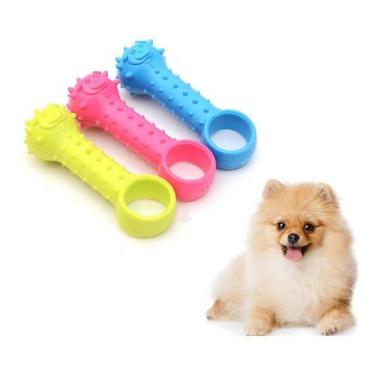 Imagem de Osso Pet Mordedor Borracha Ossinho para Cães Cachorros Pequenos e Filh