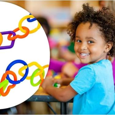 Imagem de Brinquedo De Montar Interativo Plastico Argolas Infantil Coloridos Encaixar C/ 45pcs Brinquedo Natal | Presnte de Natal | Troca de Presente | Criança