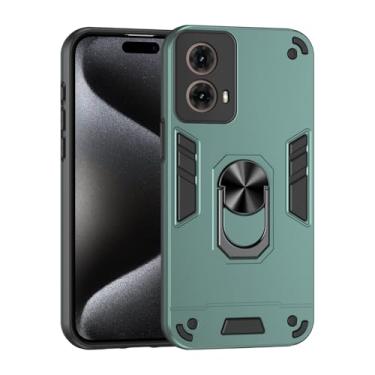 Imagem de Pzwoxukhov Capa compatível com Motorola Moto G85, compatível com Motorola Moto G85 suporte magnético para carro à prova de choque e antiqueda, capa verde