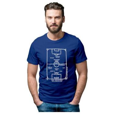 Imagem de Camiseta Brasil Penta Copa do Mundo 2002 - Novomanto, Azul, GG