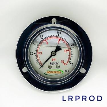 Imagem de Manômetro horizontal - diam.63mm (2. 1/2) com escala de 0-1 KGF/CM2 x 