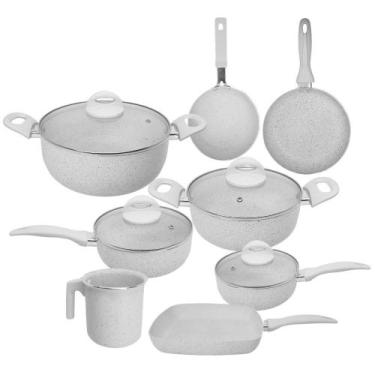 Imagem de Conjunto 8 Panela Revestimento Cerâmica Antiaderente Ibiza Vanilla Bra