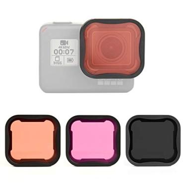 Imagem de SOONSUN Conjunto de filtros de lentes para GoPro Hero 5 6 7 preto – ND8, vermelho, magenta – kit de filtro de densidade neutra ND e snorkeling para fotografia ao ar livre e subaquática