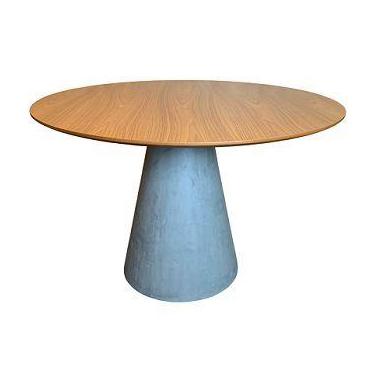 Imagem de Mesa de Jantar Cone Cimento Rústico 140 cm Tampo Freijó - Personal Dec