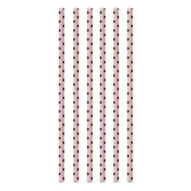 Imagem de Canudo de papel poa rosa/marrom c/20 uni - CROMUS