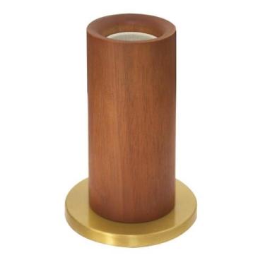 Imagem de Luminária de Mesa WOOD Romalux 13,1xØ8,5cm Madeira e Alumínio, Scuro, 