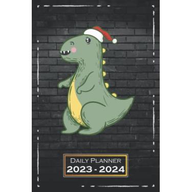Imagem de Daily Planner 2023-2024: 6x9, Softcover | One Week on a Double Page | From Sunday to Saturday | Organizer, Appointment Book | Animal Christmas Motive | qx1