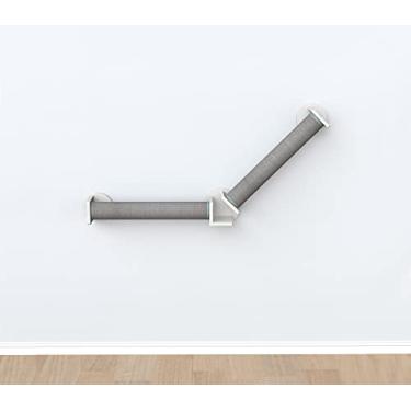 Imagem de TRIXIE Conjunto de parede 4, postes de arranhar para gatos internos, plataformas de escalada para animais de estimação, cinza/branco