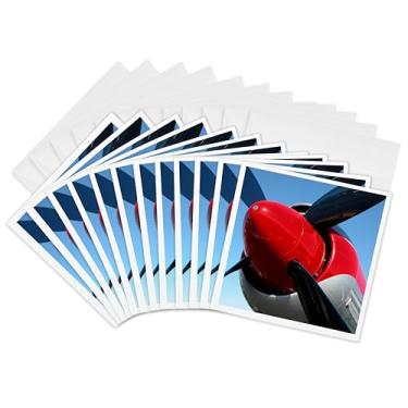 Imagem de 3dRose Fotografia de aviões de hélice – Cartões comemorativos, 15 x 15 cm, conjunto de 12 (gc_29338_2)