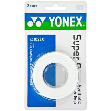 Imagem de YONEX Overgrip Super GRAP Pacote com 3 - Tênis, Badminton, Squash - Escolha de Cores (Branco)