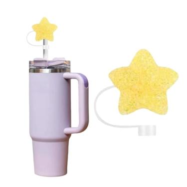 Imagem de Cobertura de palha de silicone granulado Sugar Star para Stanley 30 e 1,134 g, tampa de palha brilhante, cobertura de palha à prova de respingos, capa de canudo reutilizável, capas de ponta de canudo